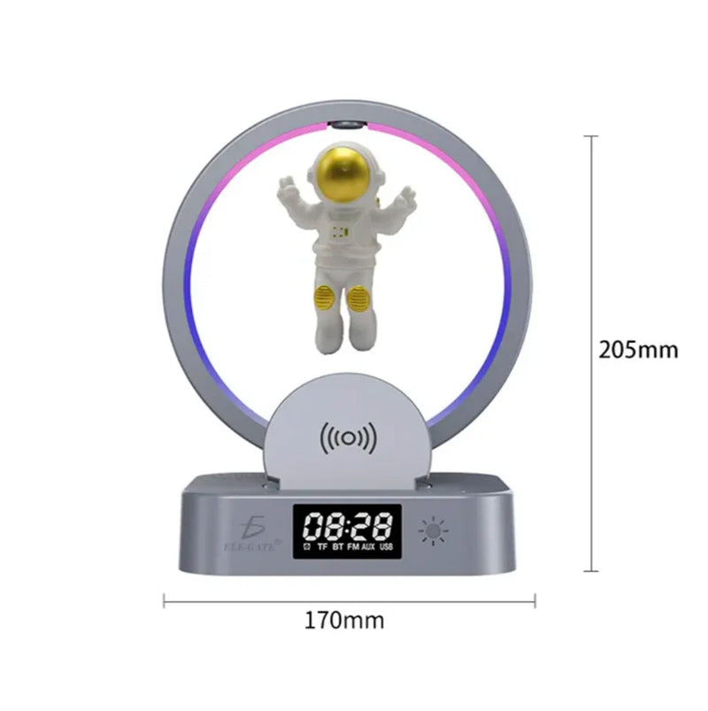 Wireless Speaker Alarm Clock Featuring Colorful LED and Stand with 15W Fast Charging for Smartphones